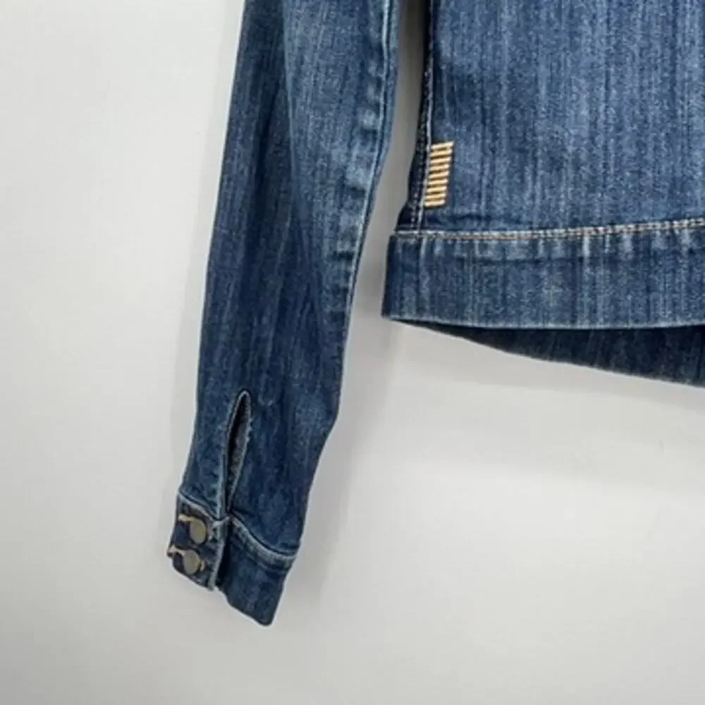 Paige Denim Jacket Women's S Dark Wash Jean Jacket Button Down Collared - Picture 7 of 8